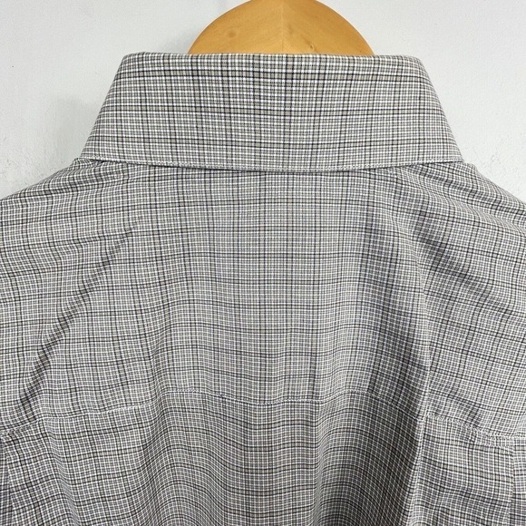 Ermenegildo Zegna Tan Blue Plaid Check Button Down Size S 39 15 1/2 - Picture 11 of 14